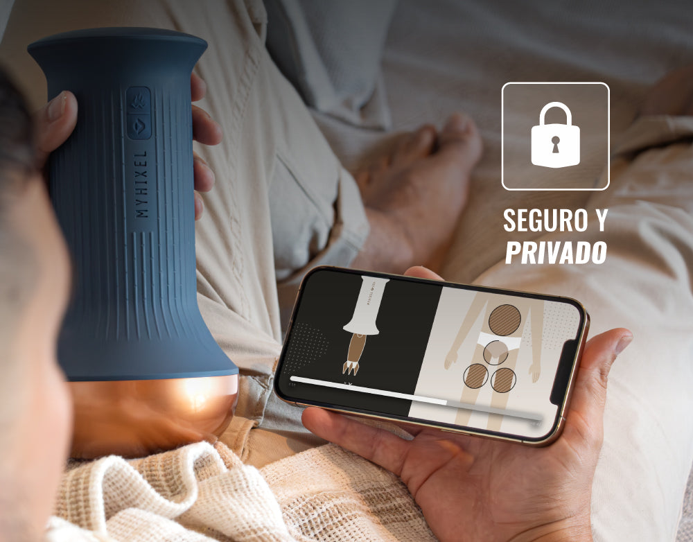 Man using MYHIXEL from the privacy of home