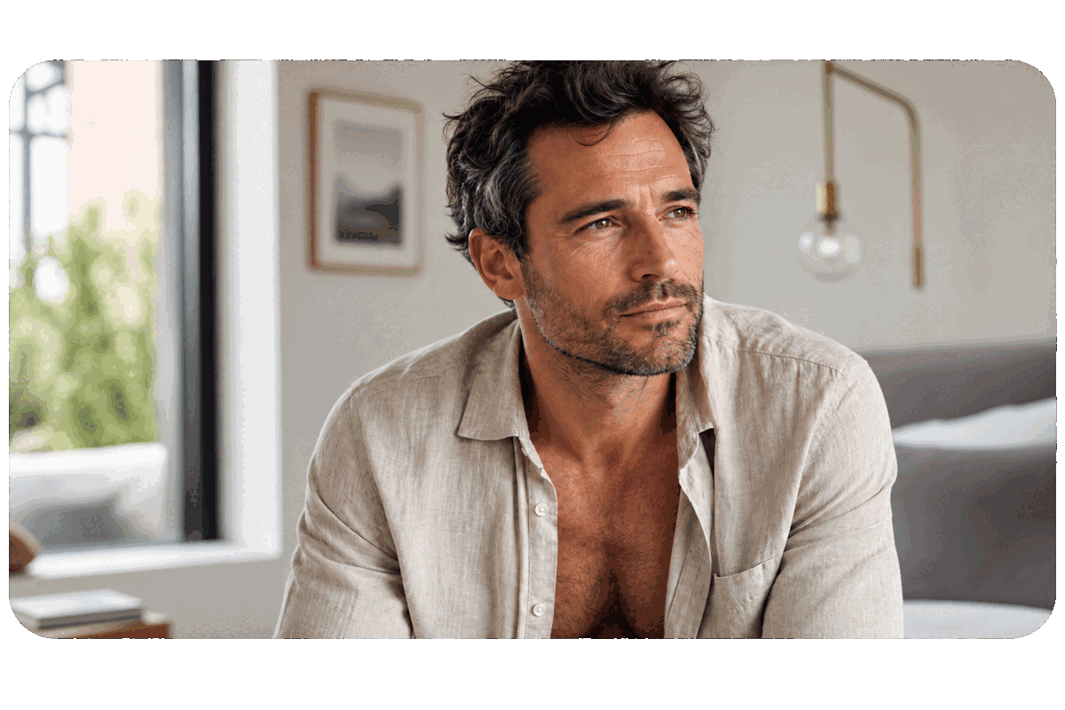 Man reflecting on how male sex drive and sexuality change with age