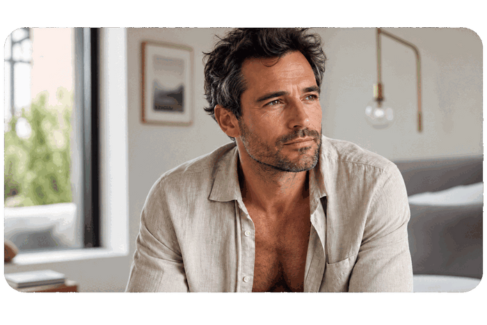Man reflecting on how male sex drive and sexuality change with age