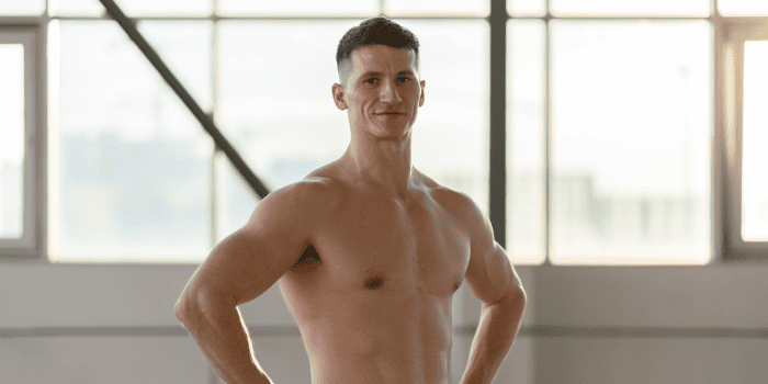 Man practicing discreet Kegel pelvic-floor contractions to improve ejaculation control and sexual stamina.