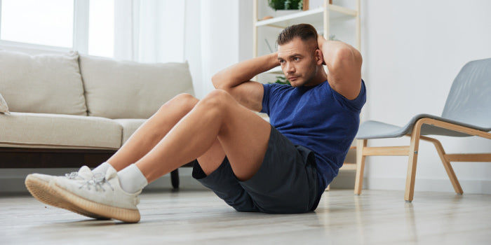 Man exercising to improve his intimate health and sexual wellbeing.