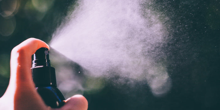 Illustration of a man using an ejaculation delay spray to enhance sexual control.