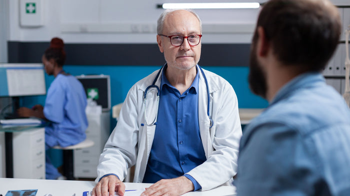 man at the doctor doing medical consultation